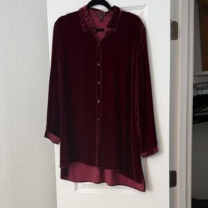 Eileen Fisher Burgundy Velvet Tunic